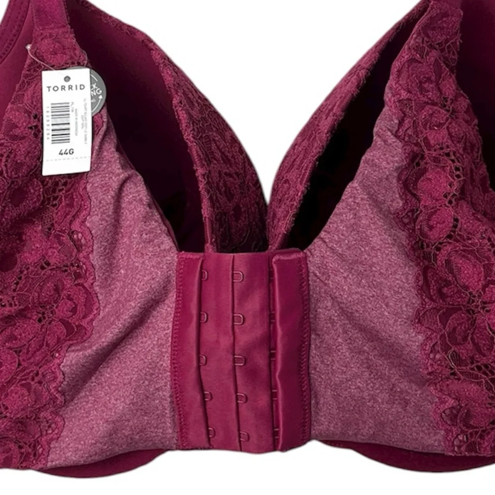 New Torrid Full-Coverage Lightly Lined 360 Back Smoothing Lace T-Shirt Bra